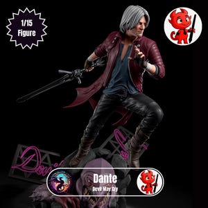 Dante the demon hunter - High quality fanart model for painting and display | h3llcreator | Devil May Cry | 1/15 Figure | Resin Figure