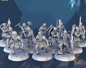 Knight Soldier Warband Miniatures for Frostgrave, D&D, skirmish games and fantasy miniature painting | 32mm Miniatures | Frost City