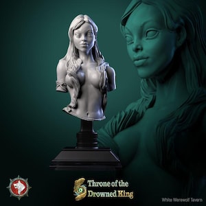 Drowned Mistress - Bust | High quality bust for miniature painting, and display | 3d Printed Bust | White Werewolf Tavern