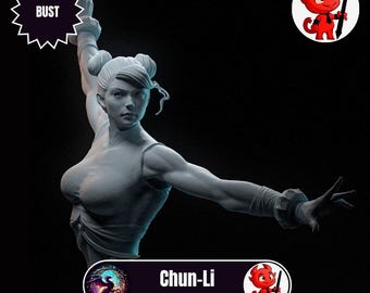 Chun-Li from Street Fighter, Bust Version | Fanart by h3llcreator | 3D Printed Model