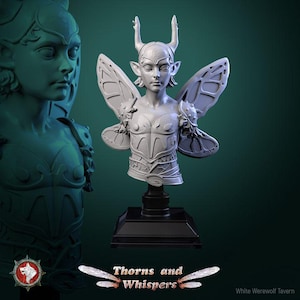 Amber-wing Warden - Fantasy Bust | High quality bust for miniature painting | 3d Printed Bust | White Werewolf Tavern