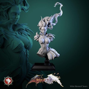 Lysandra, The Bifurcated Seraph - Bust | High quality bust for miniature painting, and display | 3d Printed Bust | White Werewolf Tavern