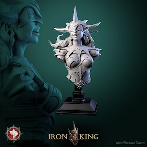 Zu Iron Lady - Bust | High quality bust for miniature painting, collecting and display | 3d Printed Bust | White Werewolf Tavern