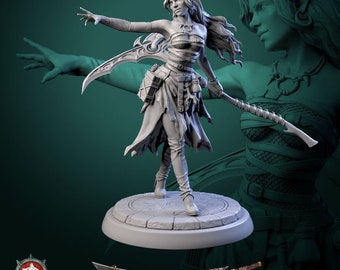 Alberta the Soulflayer / Miniatura de 75 mm de alta calidad para pintar, coleccionar y exhibir / Modelos impresos en 3D / White Werewolf Tavern