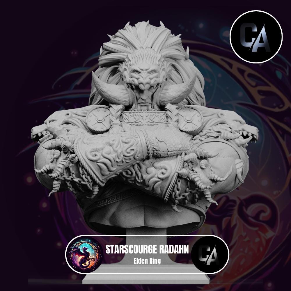 Starscourge Radahn - Elden Ring - 1/9 Bust | High quality bust for miniature painting | 1/9 Bust | Fanart | CA3D Studios | Resin Miniature
