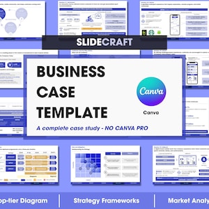 Plantilla de presentación profesional de caso práctico, consultoría y pitch deck para Canva (sin Canva Pro)