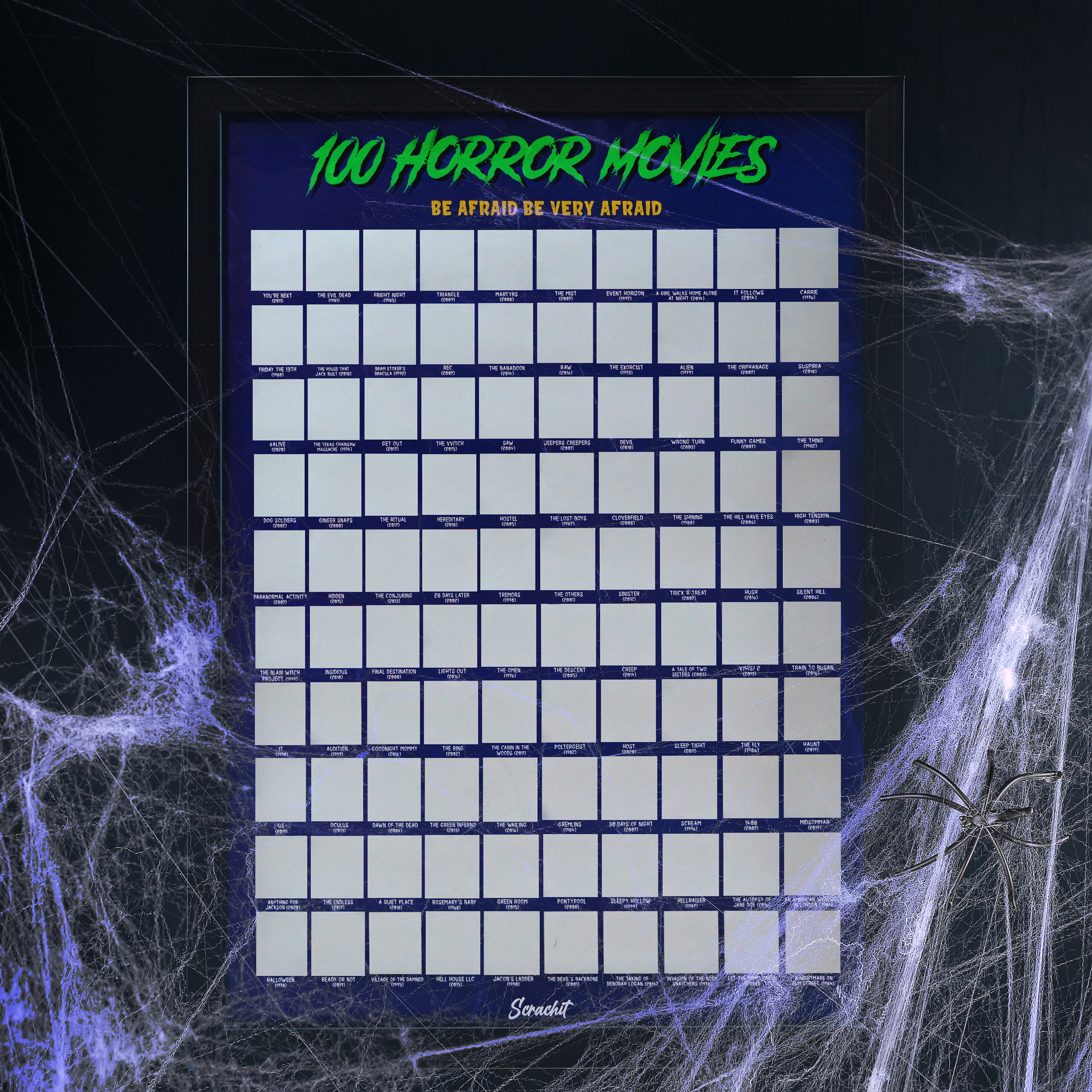 100 Horror Movie Scratch off Poster Horror Movie Gifts Etsy