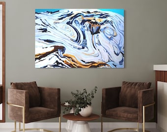 Abstract Driftwood Canvas Art Print: Earth Tones Luxury Wall Decor