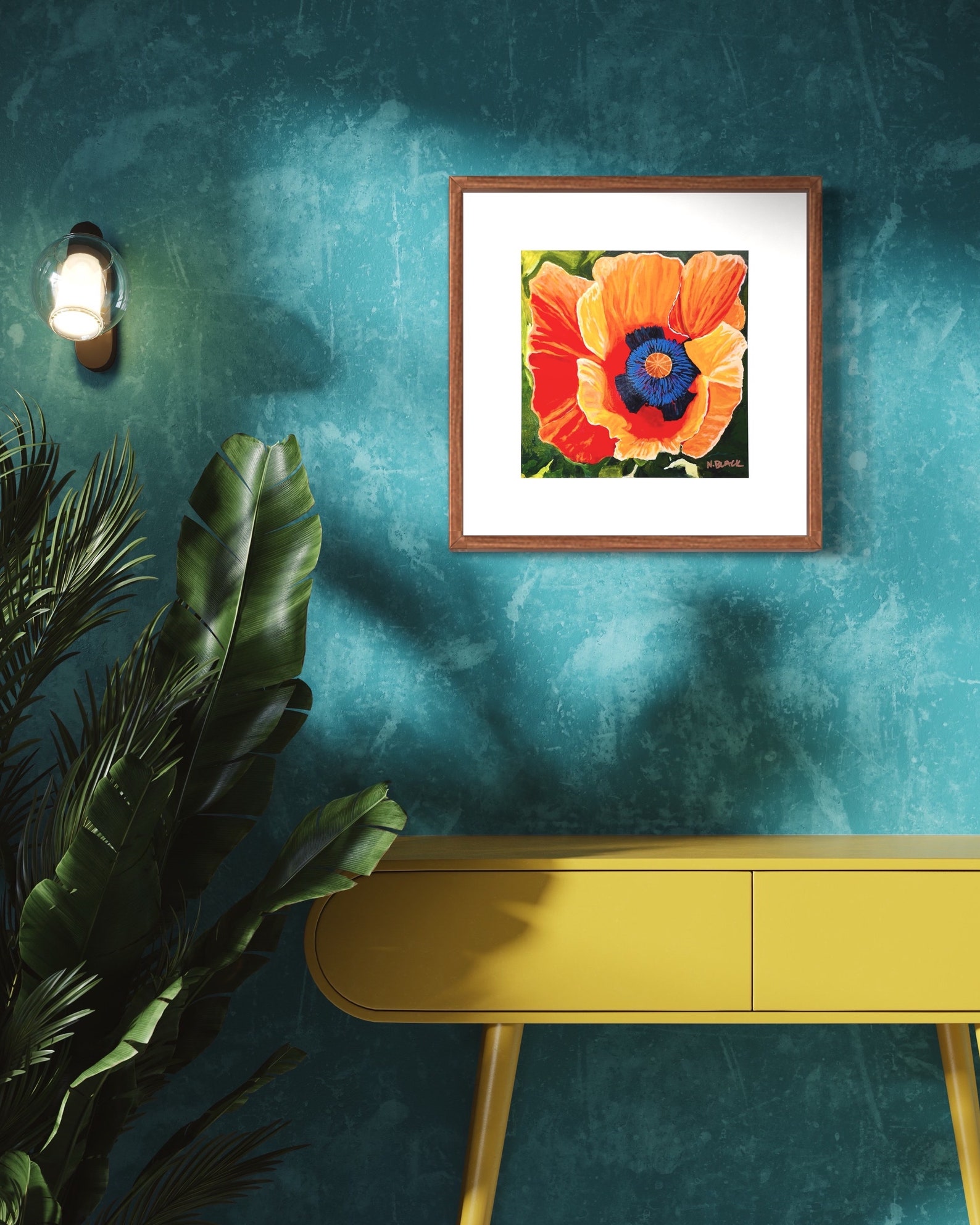 Oriental Poppy Art Print of a Georgia O'keeffe Style Painting 8x8 ...