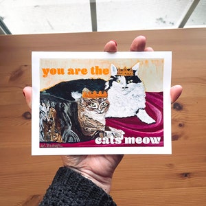 Funny Card for cat lover, cat mom greeting card blank inside, garden love note cards for all occasion, birthday card, cat dad