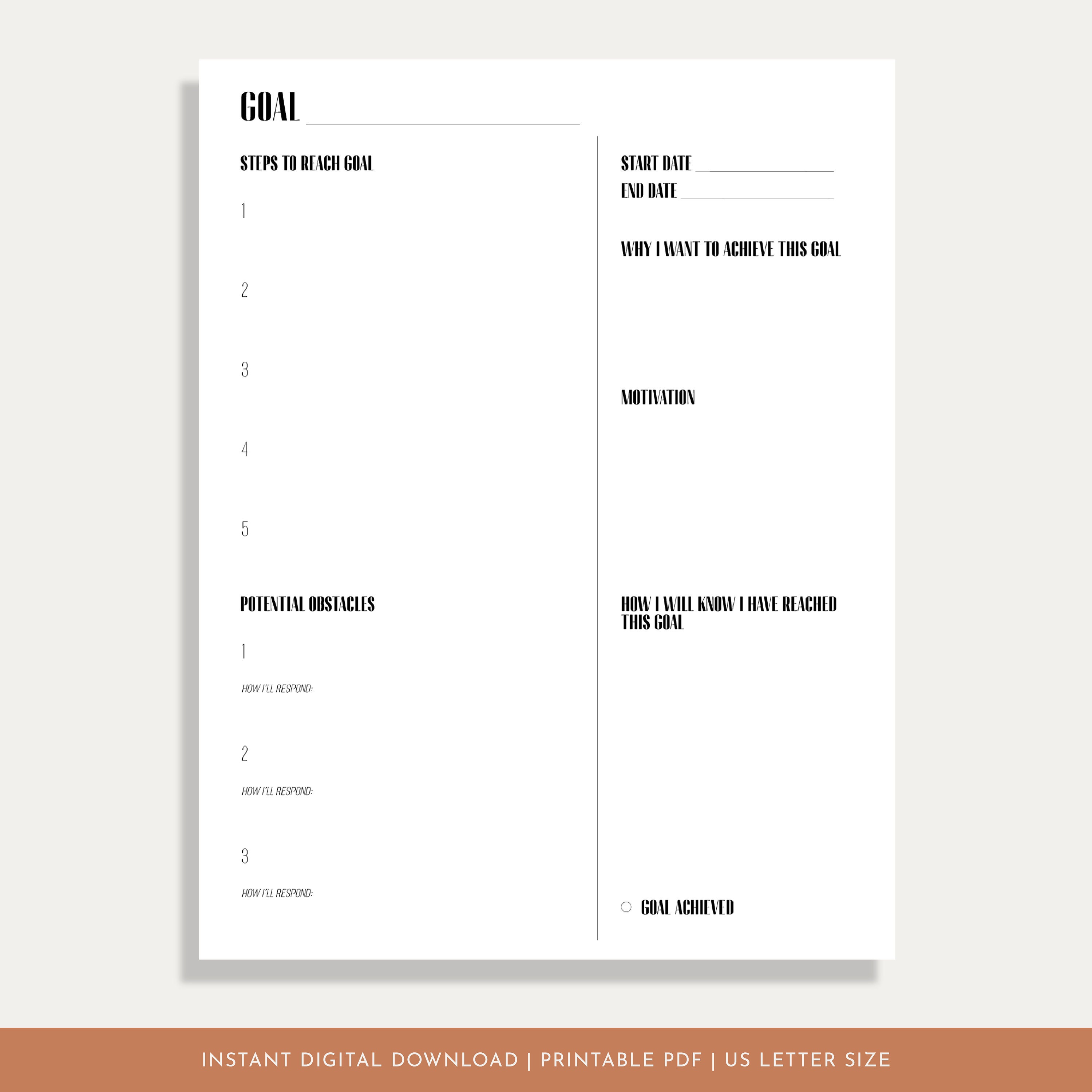 Goal Tracker Habit Tracker Bundle S.M.A.R.T. Monthly Habit - Etsy