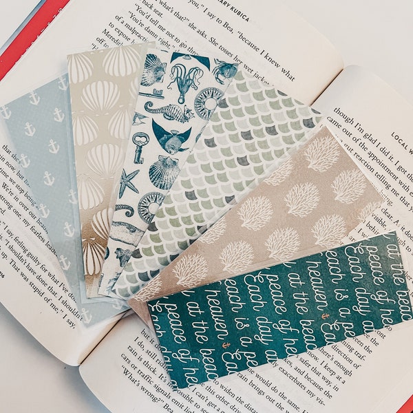 Blue Nautical Bookmarks- Double Sided