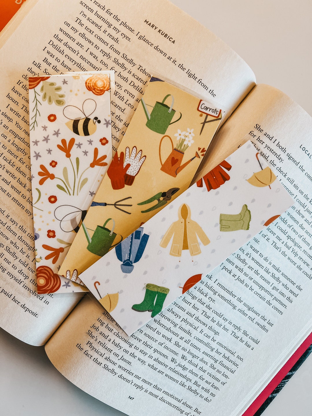 April Showers Bookmarks- Double Sided - Etsy