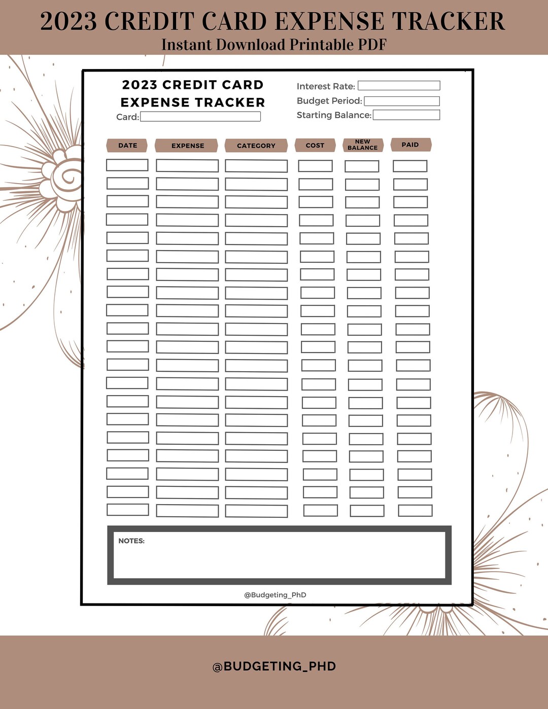 2023 EXPENSE TRACKER visual data 7