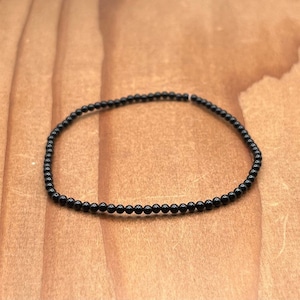 2mm Onyx Crystal Bead Bracelet, Stretch Bracelet for Men and Women 7.5”, Sizable Bracelet, Black Gemstone Bracelet