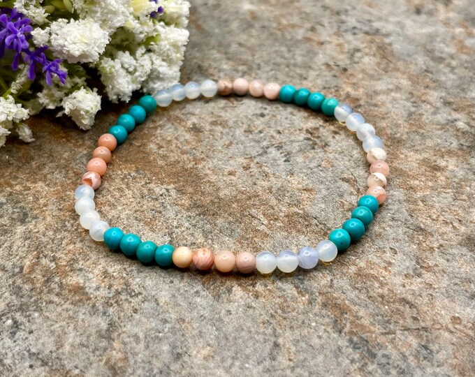 4mm Transgender Pride Crystal Bead Bracelet – Handmade LGBTQ Ally Jewelry