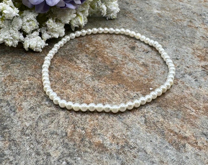3mm Pearls - Sizable and Comfortable -Versatile Stretch Bracelet - Ideal for Men and Women - 7.5"
