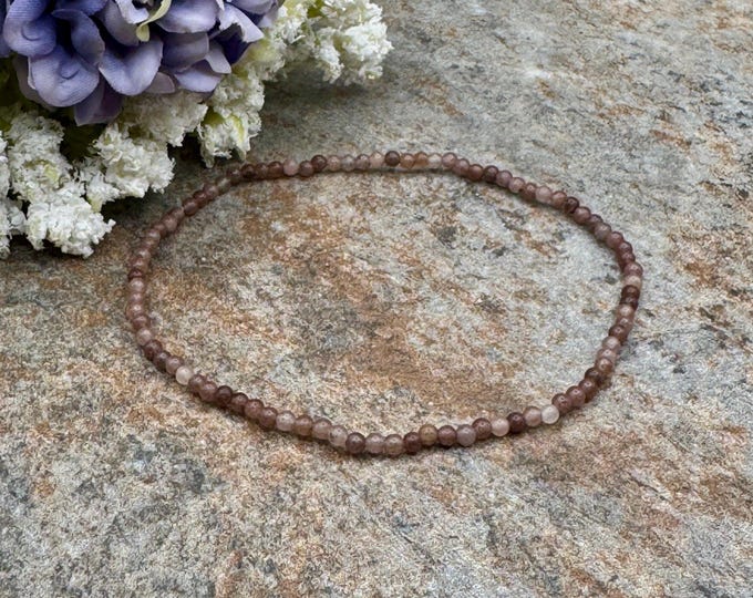 2mm Purple Aventurine Crystal Bead Stretch Bracelet, 7.5", Handmade Sizable Jewelry