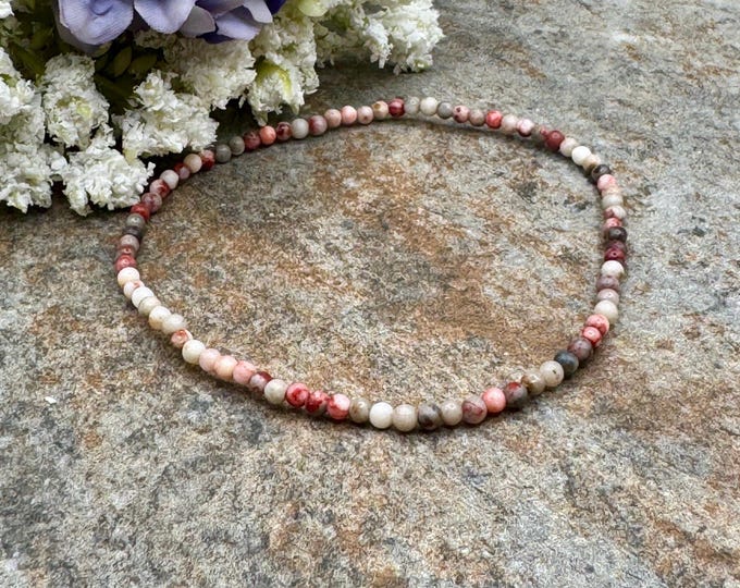 2mm Cinnabrite Crystal Bead Stretch Bracelet - 7.5", Sizable Jewelry