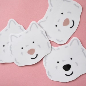 Samoyed Vinyl Sticker // Sammy Dog Sticker for Water Bottle Stickers for Laptop
