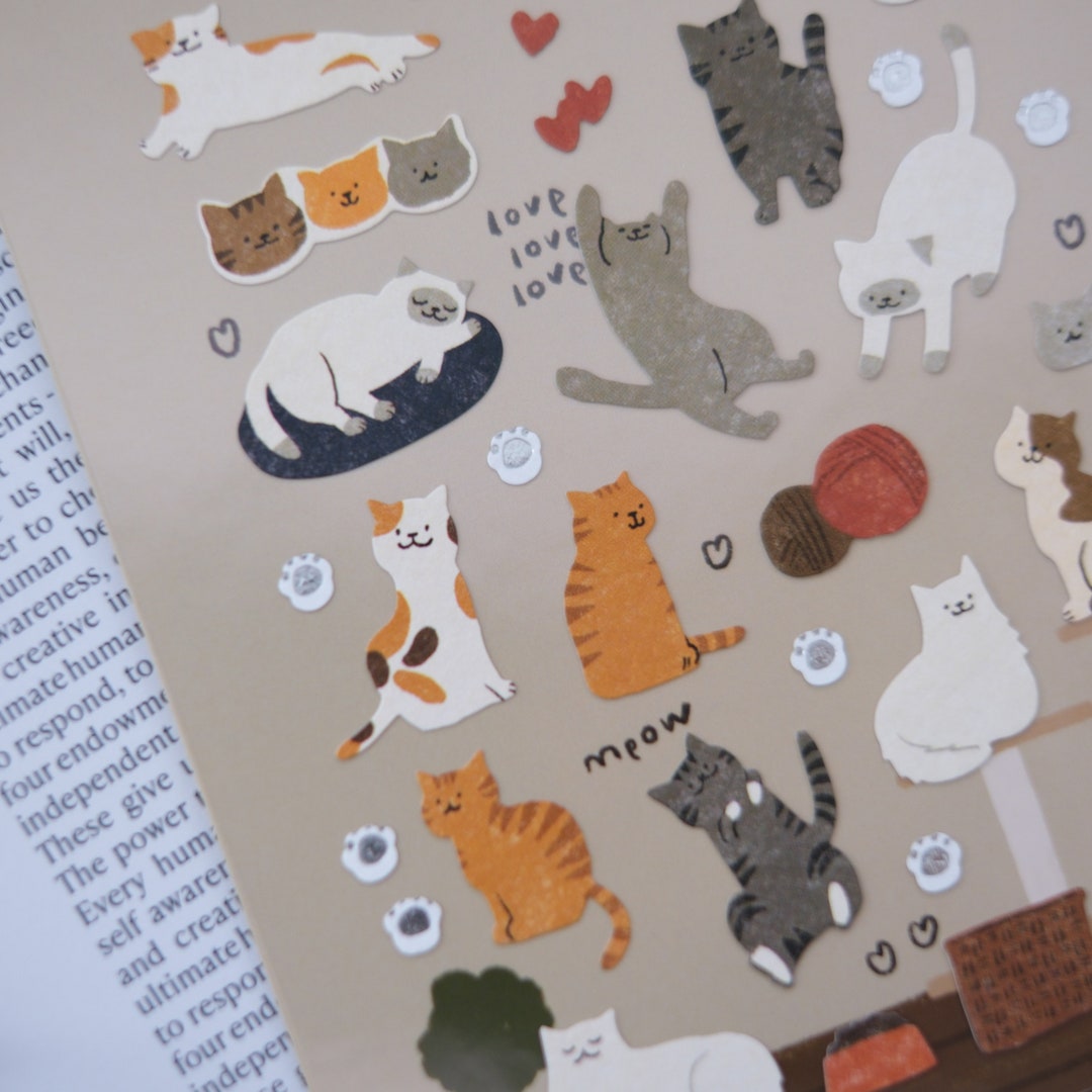 Cute Cats Sticker Sheet / Korean Sticker Sheet Bonito Stickers for Cat ...