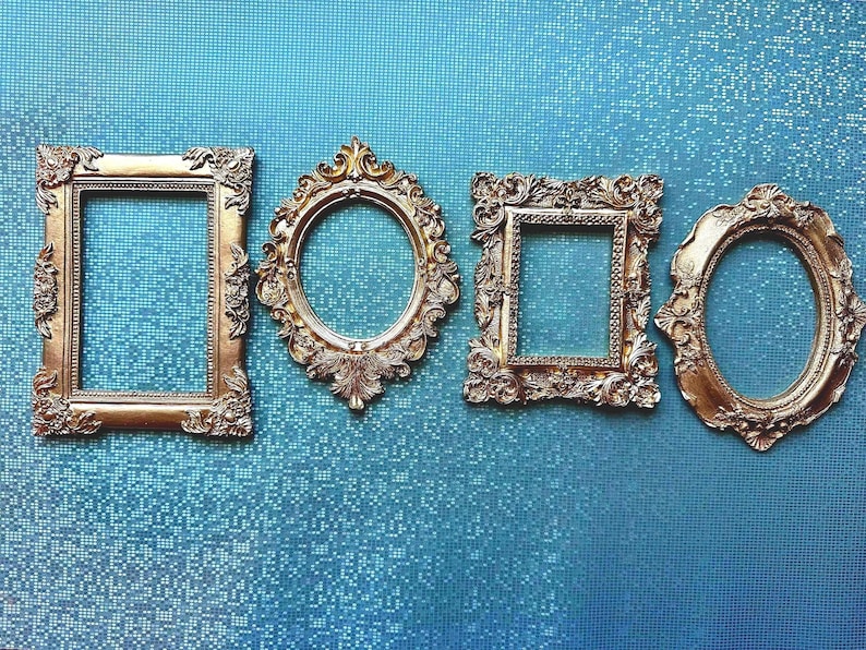 Read Description.frames Only Set of Four Handmade Gold Frames. Resin ...