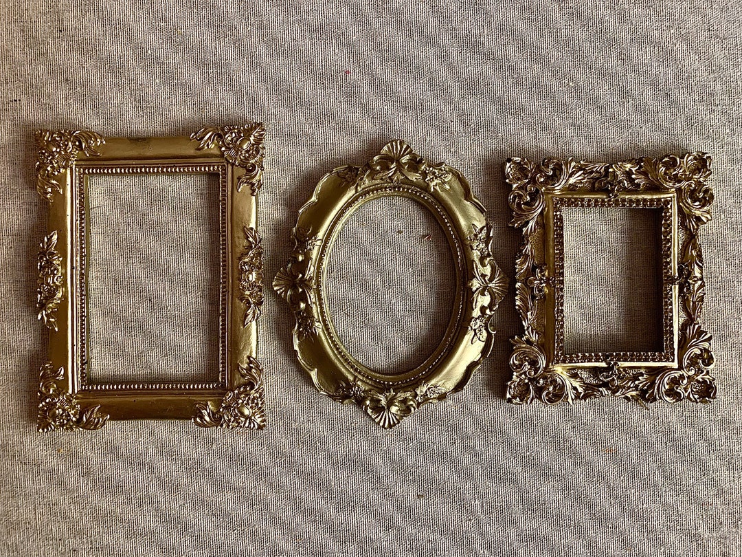 Read Description. Smaller Frames. Set of 3 Gold Ornate Antique Style
