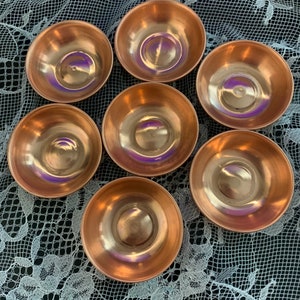 Set of 6 copper bowls weddings gifts crafts photography props styling flat lays decor measures 1 3/4”x.75”.