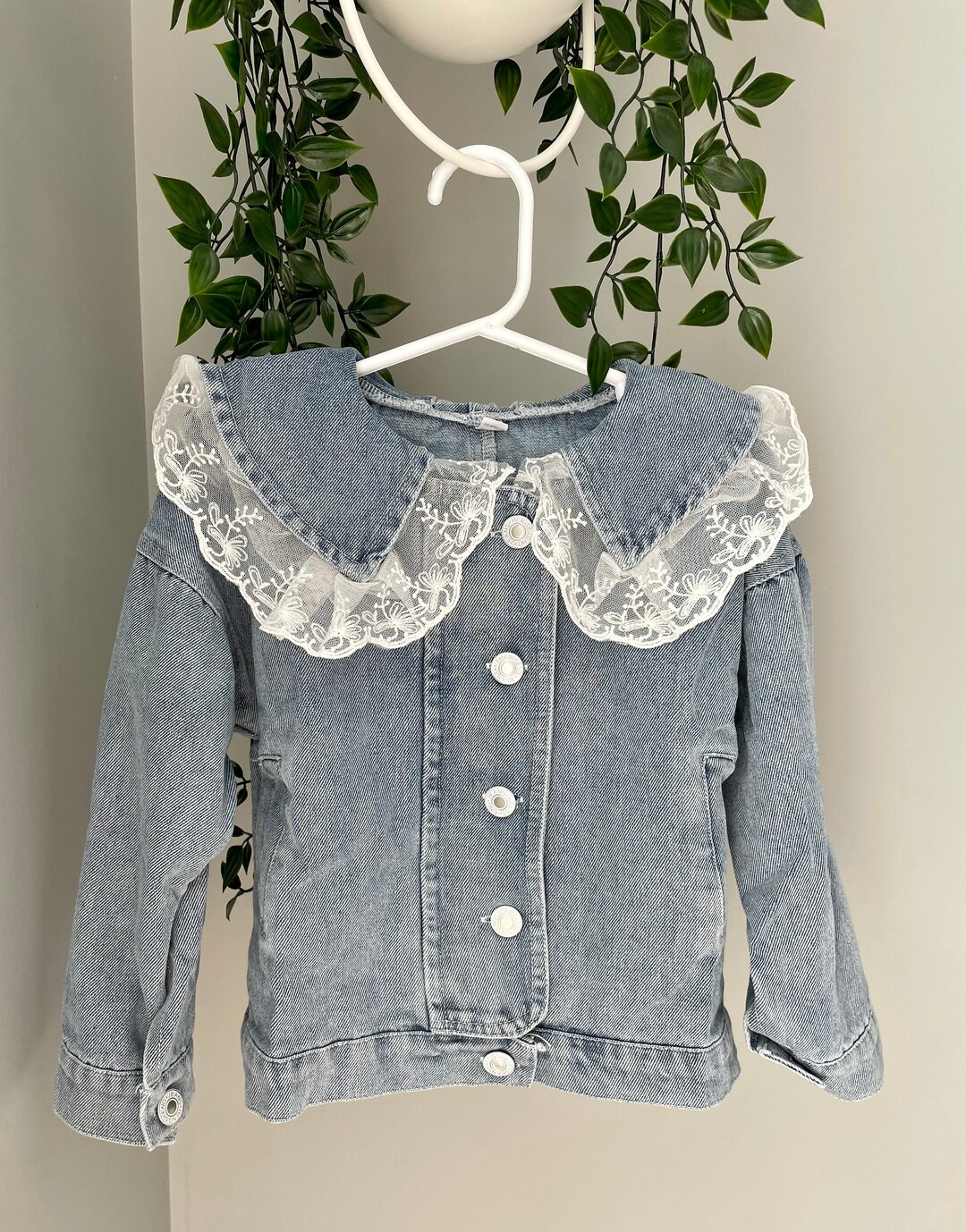 Denim Jacket With Beautiful Lace Detail Toddler and Girls Spring Jacket