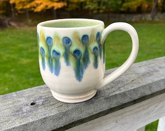 Large 22 Oz Porcelain Peacock Mug #504