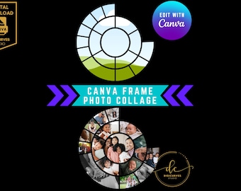 Photo Collage Canva Frame | Canva Frame Template | Canva Photo Collage Frame | Photo Collage Template | Canva Drag and Drop | Editable Canva