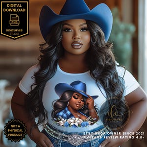 Black Cowgirl PNG | Sublimation | Black Country Girl | African American Western PNG | Cowgirl Afro | Melanin Cowgirl | Western Black Woman