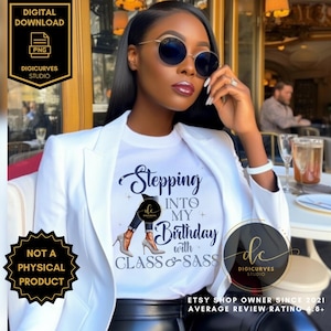 Stepping into My Birthday PNG | Denim & Diamonds PNG | Diamonds Birthday Celebration | Birthday Diva Tshirt Design | Sublimation