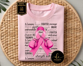 Cancer Warrior PNG: Breast Cancer Awareness, Sublimation, Digital Download