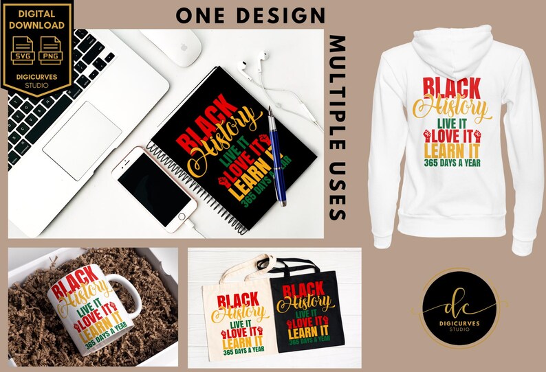 Black History SVG | Live It Learn It Design (Digital Download) image 6