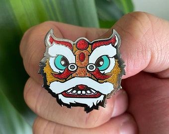 Chinese Lion Hard Enamel Pin