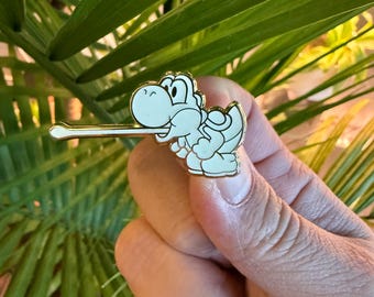 Yoshi White Hard Enamel Pin (Glow in the Dark)