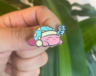 Kirby Sleeping Hard Enamel Pin