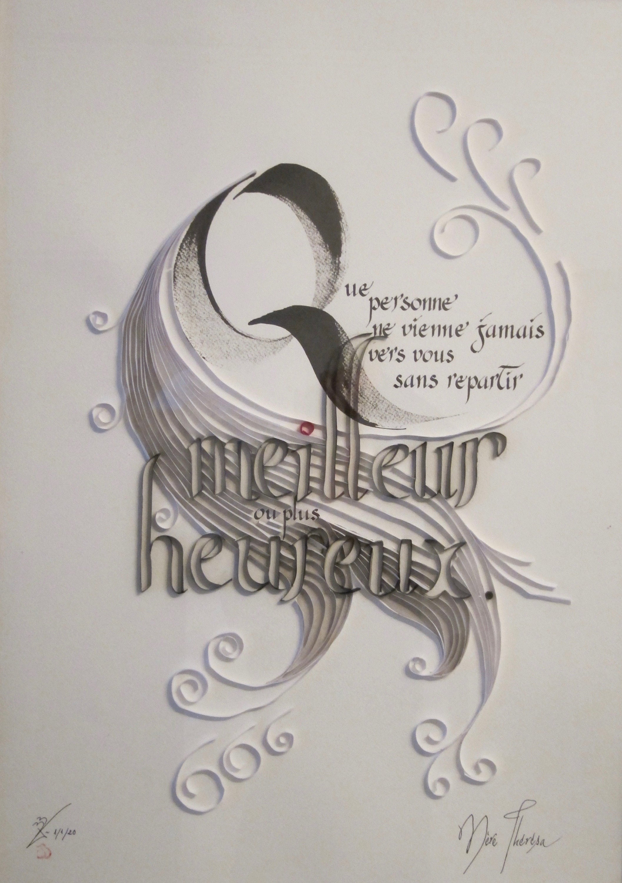 Calligraphie en Relief