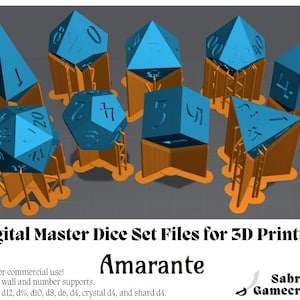 Digital Ready to Print Master Dice STL Files: Amarante