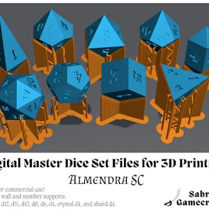 Digital Ready to Print Master Dice STL Files: Almendra SC