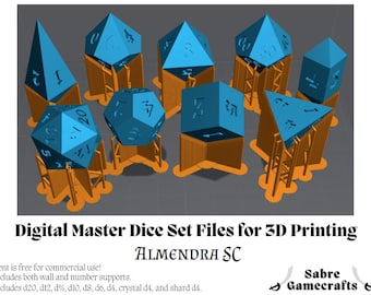 Digital Ready to Print Master Dice STL Files: Almendra SC