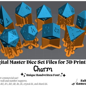Digital Ready to Print Master Dice STL Files: Charm