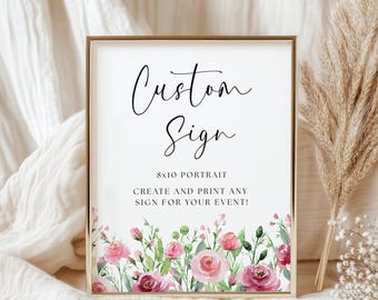 Editable Bridal Shower Sign, Spring Garden, Floral Sign Template (Digital Download)