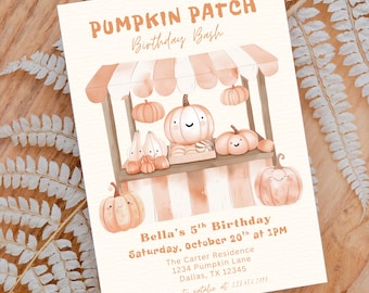 Pumpkin Patch Birthday Party Invitation (Digital Download)