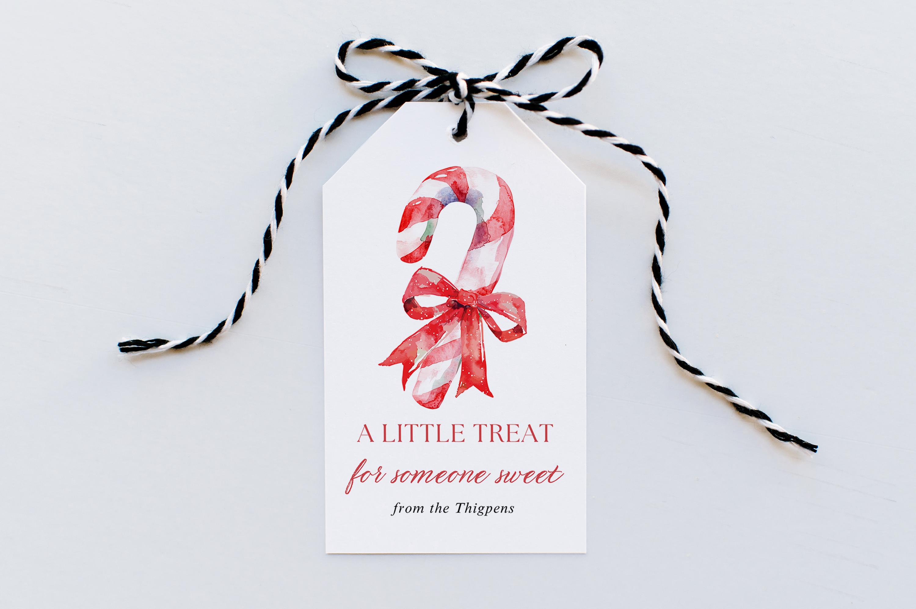Editable Christmas Gift Tag Template, Printable Candy Cane Gift Tag, A ...