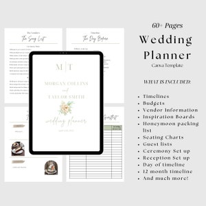 Wedding Planner Binder Printable Template, Wedding Planner Template, Day of Wedding Planner, Wedding Planning Checklists, Timelines, Budgets