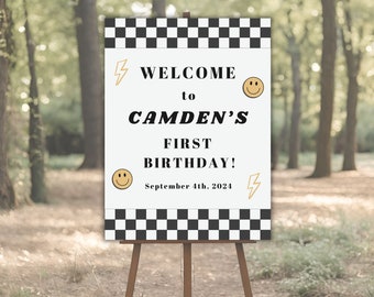 Plantilla de cartel de bienvenida "Happy Dude Birthday" (editable)
