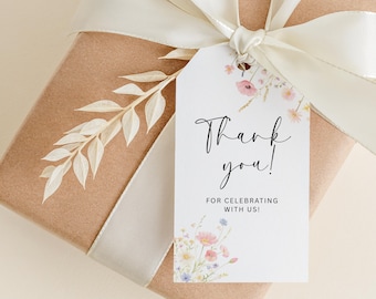 Editable Wedding Favor Tag Template | Floral Thank You Tag (Instant Download L8
