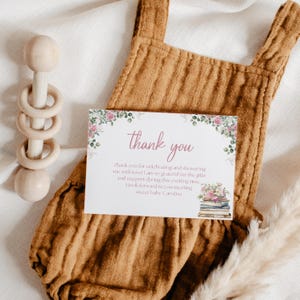 Bedankkaart verhalenboek, bedankkaart babyshower, nieuw hoofdstuk bedankkaart babyshower, afdrukbare bedankkaart, digitale print
